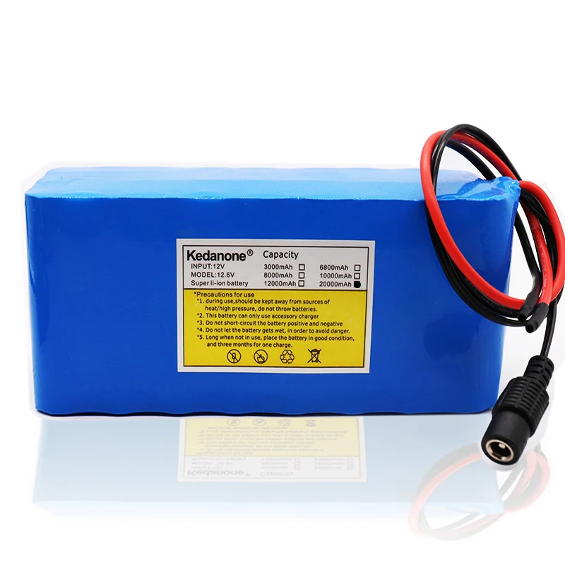 12V 20Ah 18650 Литий Батарея пакет 12 6 v 20000 мА/ч Ёмкость Шахтерская лампа 100w 800 Вт