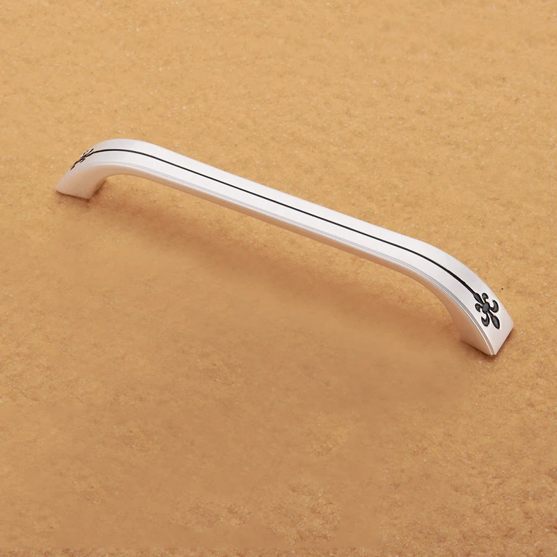 96 мм/128 мм пасторальный Стиль серебро и черный цинковый сплав кухонная мебель