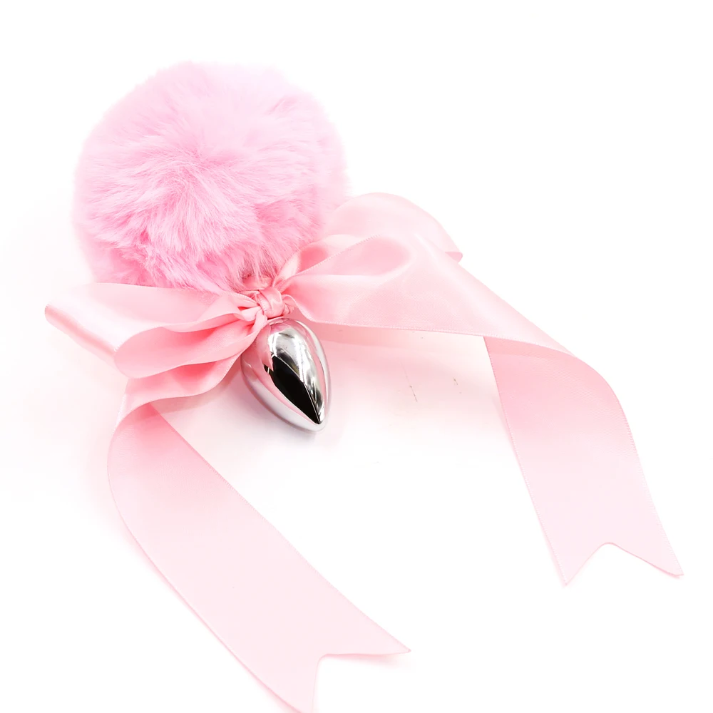 Runyu Sex Shop Bow gift Metal Rabbit Tail Anal Plug Stainless Steel Bunny Butt Adult Toys Products for Women |