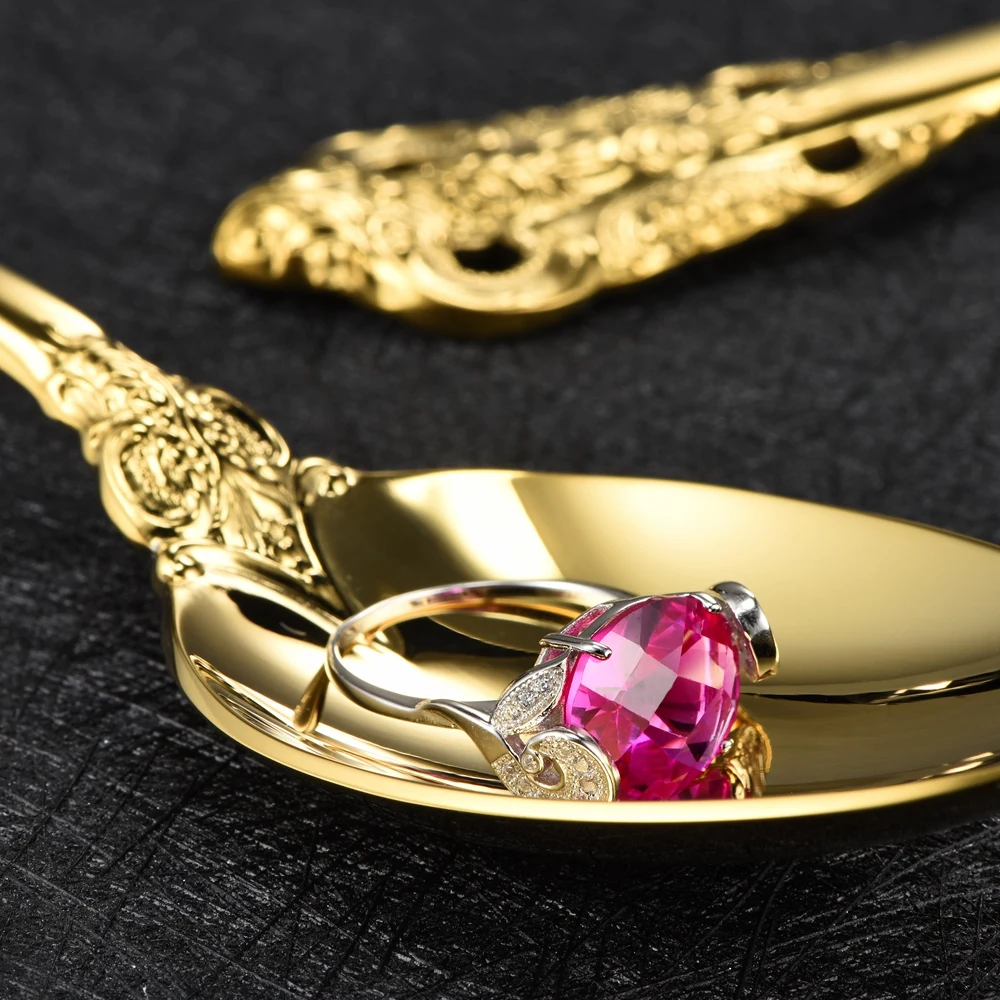 Кольцо женское из серебра 925 пробы с красным камнем карата|jewelry rings|ring forrings for women |