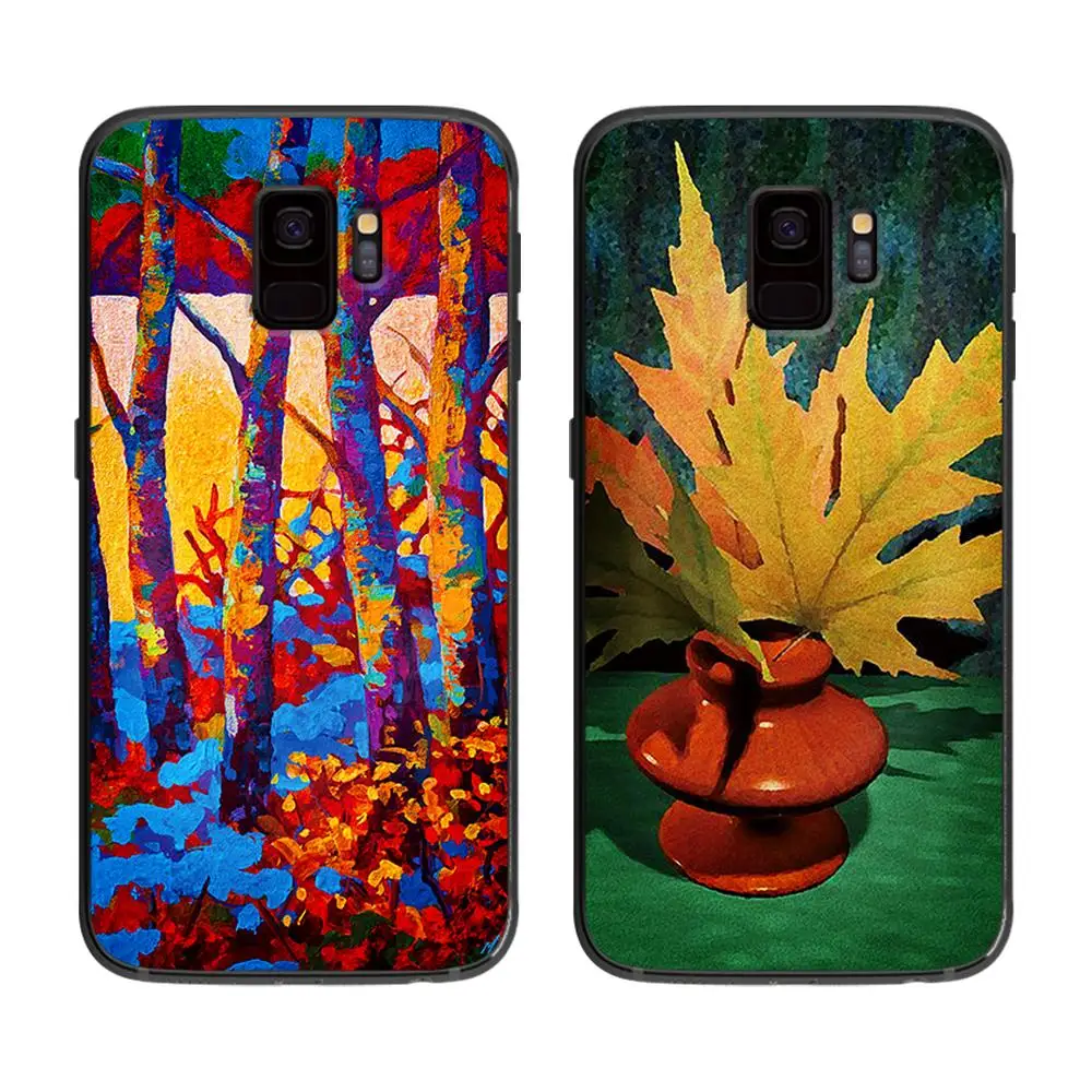Color oil painting leaves in autumn For Samsung Galaxy A5 A6 A7 A8 A9 2018 2019 Plus M10 M20 M30 Soft phone case | Мобильные