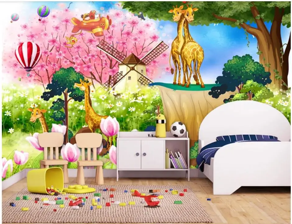 Murales де 3d горячий воздух самолет животные из мультфильмов изображение фото обои