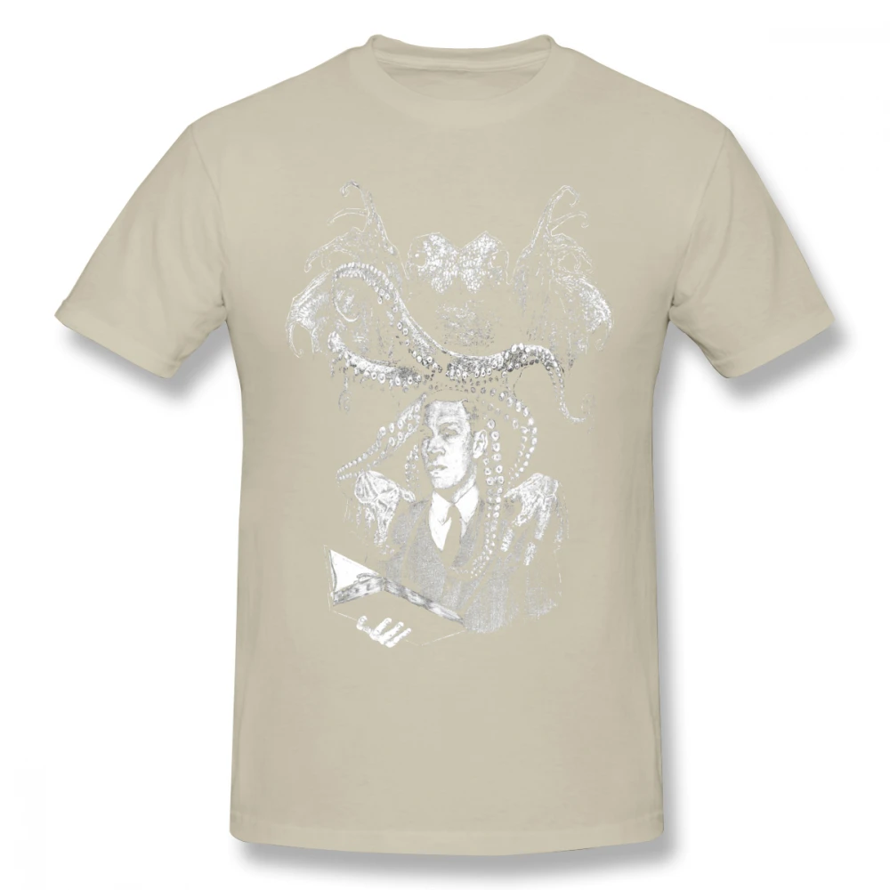 Хаки Для мужчин lovecплот Cthulhu футболка круглый вырез модная Горячая slae хороший с коротким рукавом Повседневная мода круглый вырез - Цвет: Хаки