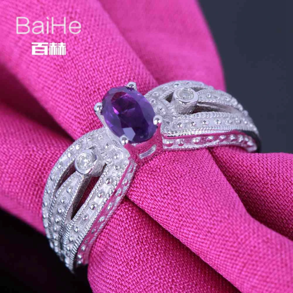 Женское Обручальное кольцо с аметистом 0.46CT белое золото 14 к | Украшения и