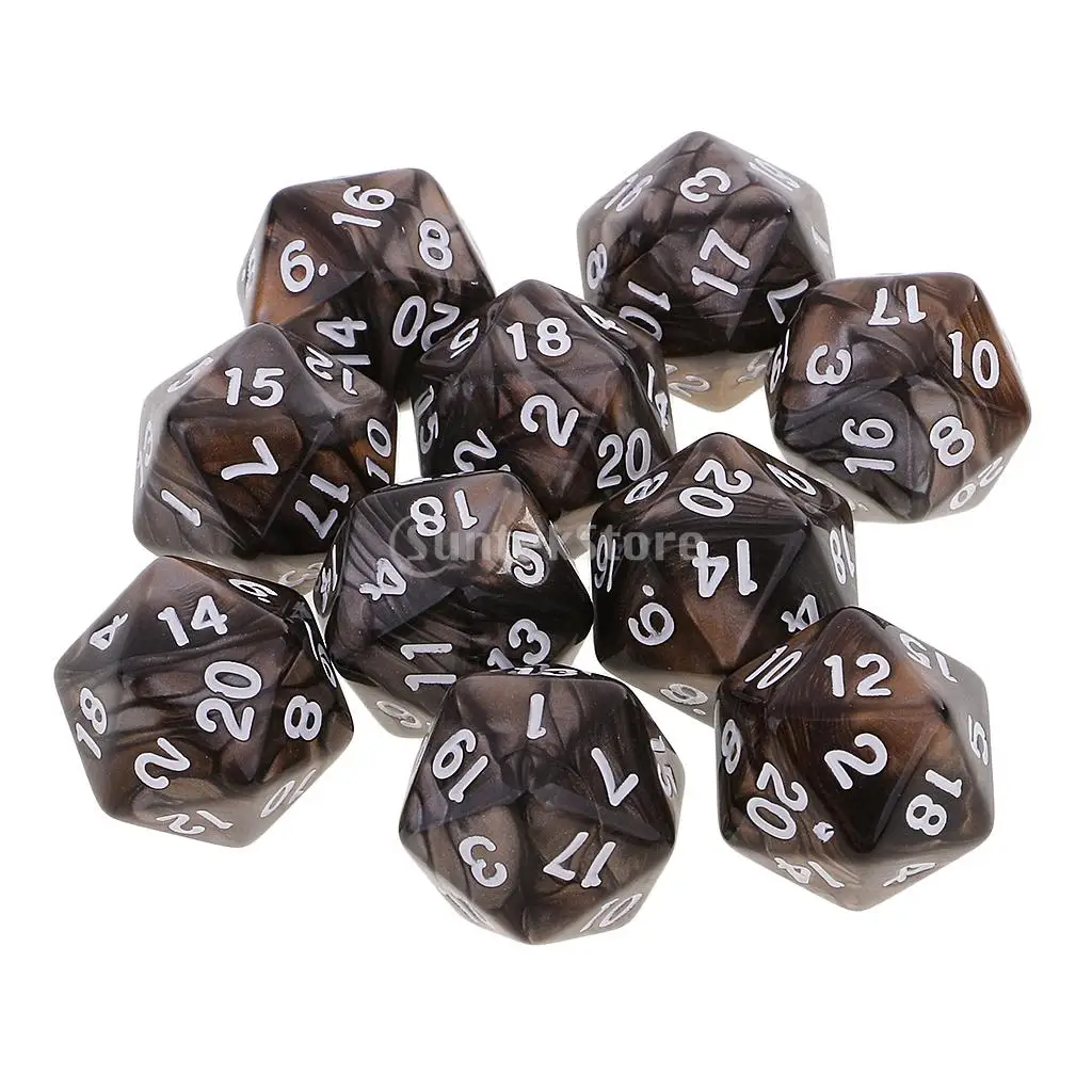10 шт. 20 сторонних игральных костей D20 многогранные кости для подземей и драконов