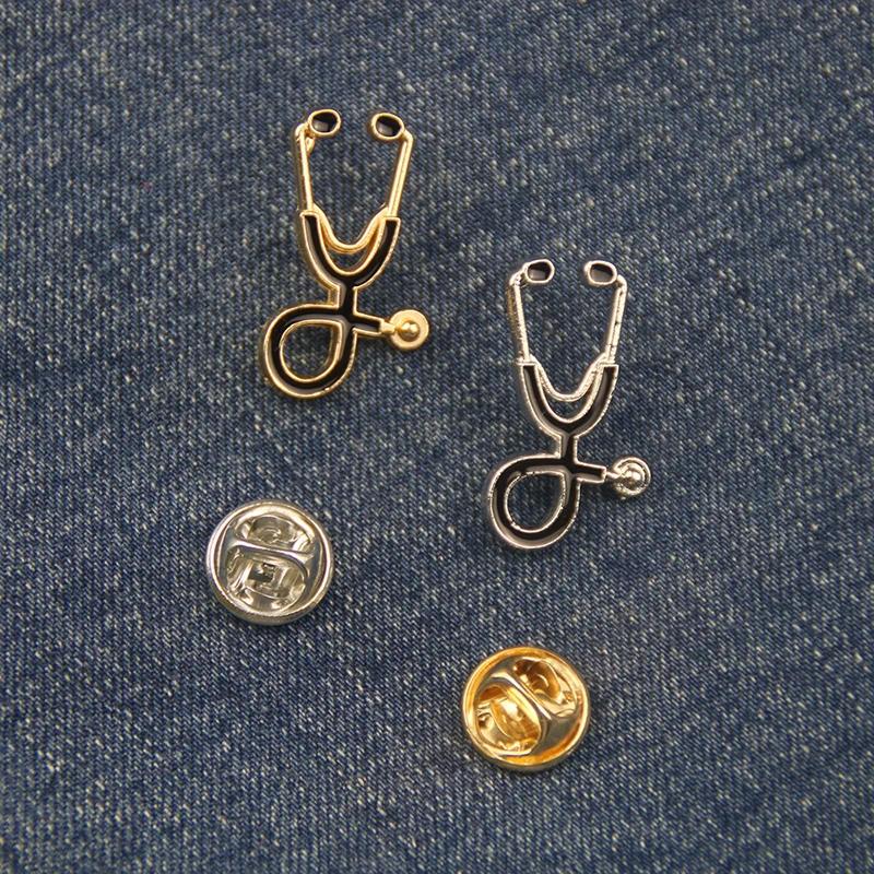Крошечные металлические брошь в виде стетоскопа на булавке для врач-медсестра