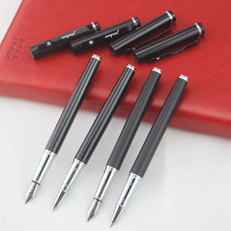 

Перьевые ручки Jinhao, металлические, черные, матовые, 101 мм, с наконечником 0,38 мм