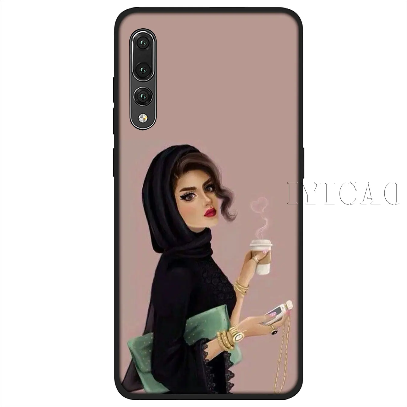 IYICAO Muslim Islamic Gril Eyes Woman Soft Silicone Case for Huawei P30 P20 Pro P10 P9 P8 Lite Mini 2017 2016 P smart Z 2019 |