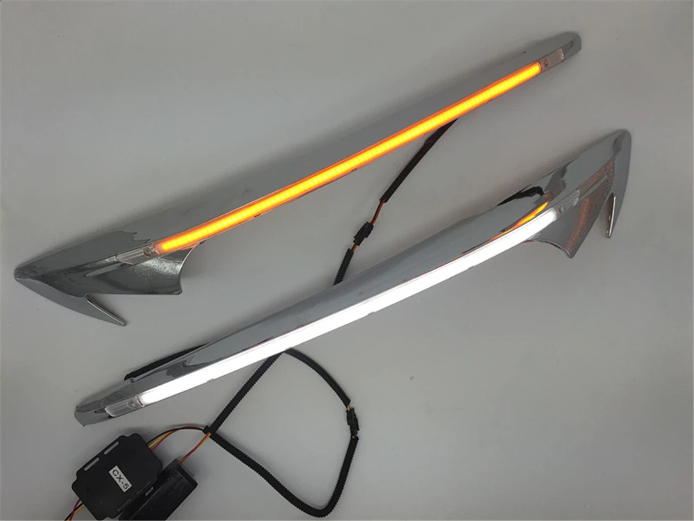 Автомобильная фара украшение для бровей желтый сигнал поворота DRL светодиодные