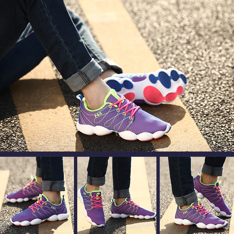 

Ultra-Light Breathable Jogging Shoes Athletic Running Shoes Free Flexible Sole Sneakers Dark Violet 37 Women Cyan 44 Men Joggers