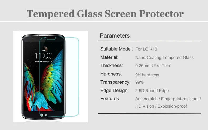 Не полное покрытие) для LG K10 K 10 защитная пленка из закаленного стекла для экрана K410 K420N K430ds K430dsY pelicula de vidro