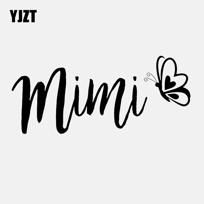 

YJZT 18 см * 7,9 см Автомобильная наклейка Mimi Butterfly, Виниловая наклейка, черный/серебристый цвет