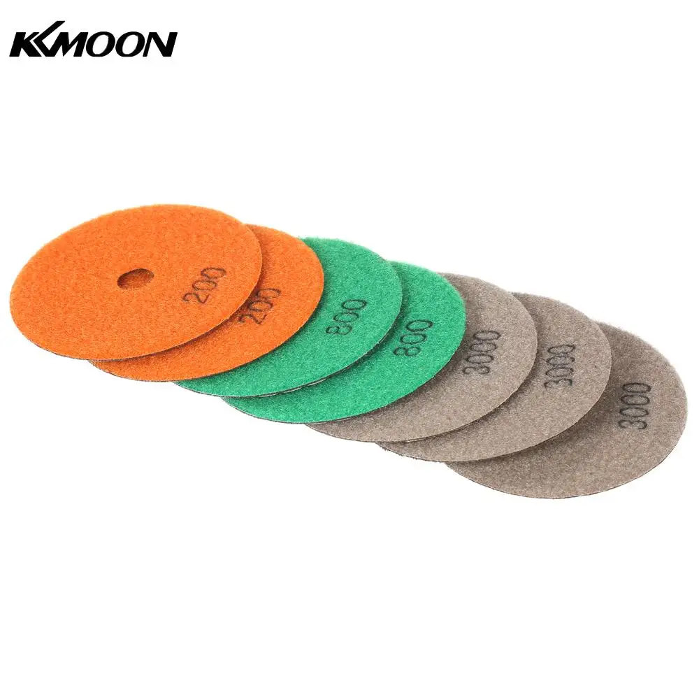 Алмазные полировальные диски KKmoon 7 шт./компл. 4 дюйма шлифовальные для гранита