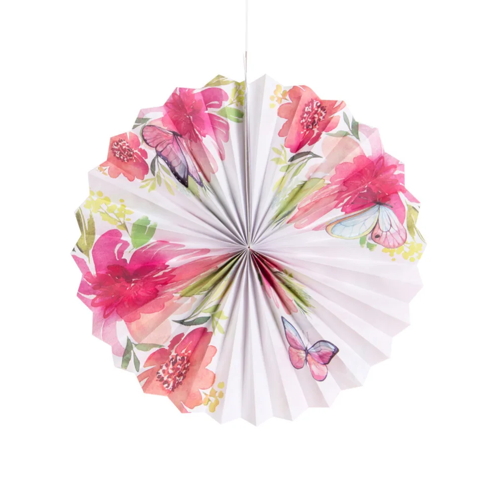 1 шт. винтажный Чай Вечерние Цветочные Висячие бумажные веера Розочка Pinwheels романтический свадебный для невест душ фото фон сад День рождения