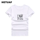 HETUAF I'm Victory Let's Fiesta Графические футболки для женщин 2018 хипстерская футболка с круглым вырезом Топ Tumblr хлопковая Футболка для женщин