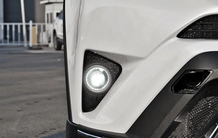eOsuns COB angel eye led daytime running light DRL+ halo Fog lamp+ Projector Lens+ devil eye for Toyota Prius 2007 2012