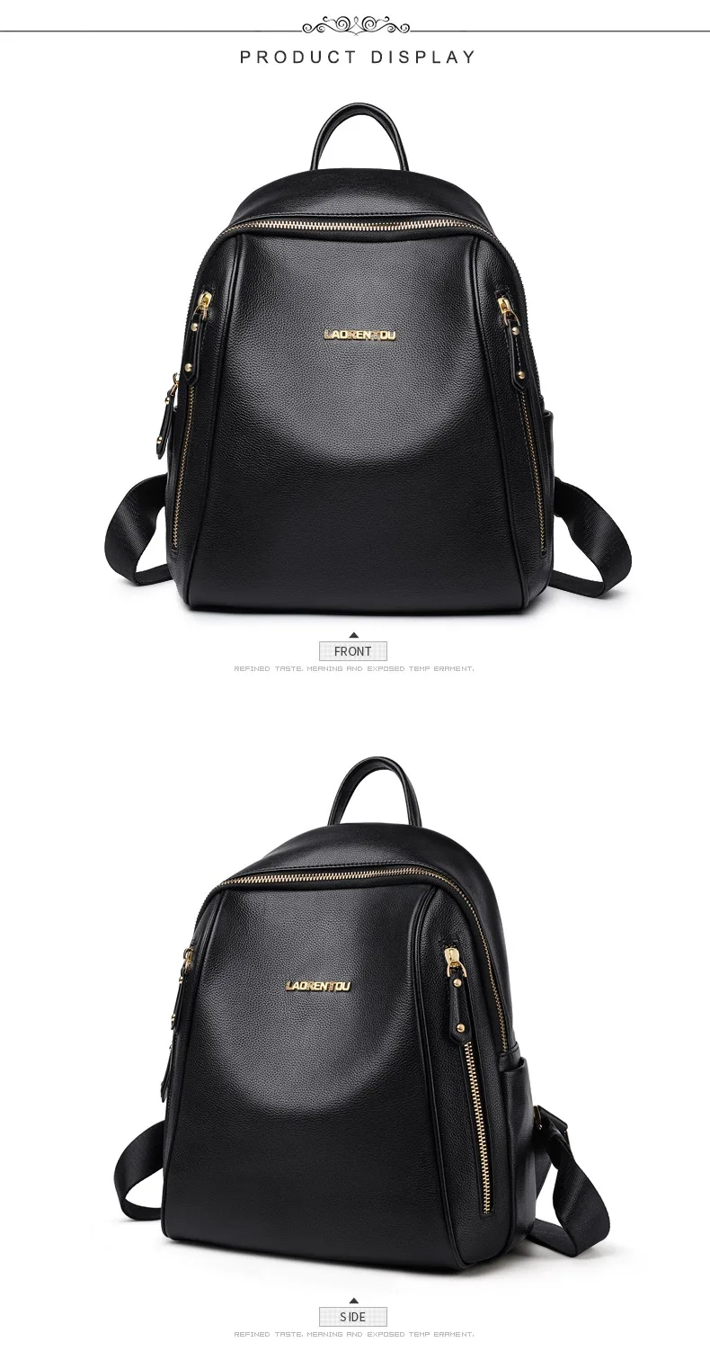 LAORENTOU Brand Women Backpack Large Capacity Lady Solid Bag School Bag for Teenage Large Capacity Multifunctional Bag