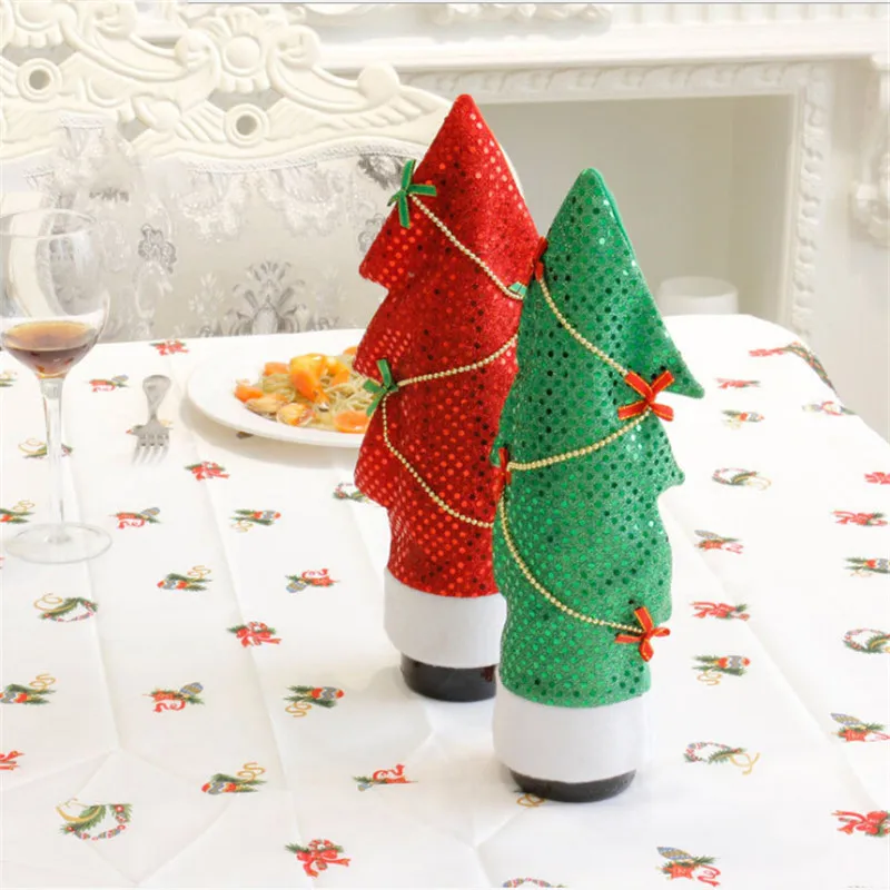 Новый горячий arbol de navidad набор бутылок для вина вечерние украшения дома