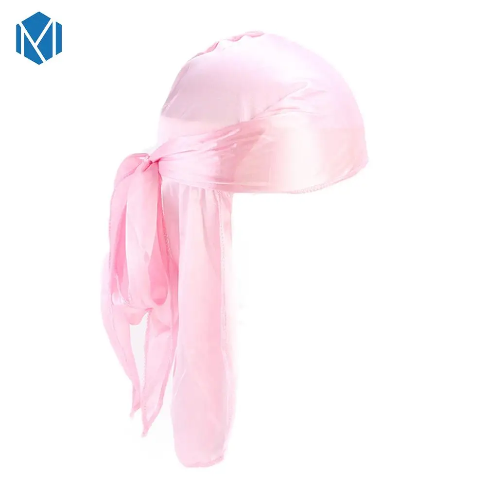 Шелк дюраг Атлас мужской Durags парик бандана пиратская шляпа бандо Cheveux Женская повязка на голову эластичная повязка Haarbanden Voor Vrouwen - Цвет: E