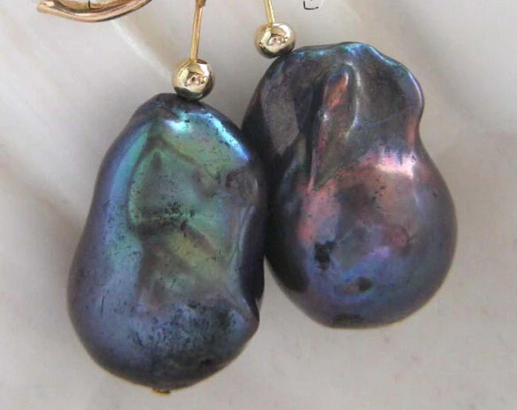 hot sell new - hj 00425 Black Reborn Keshi Pearl Earrings 14k | Украшения и аксессуары