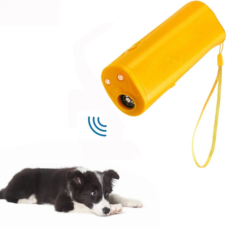 Anpro 3 in 1 Dog Bark Stop Repeller Handheld Ultrasonic Dog Repeller Anti Bark Control Anti Barking Device with LED Flashlight