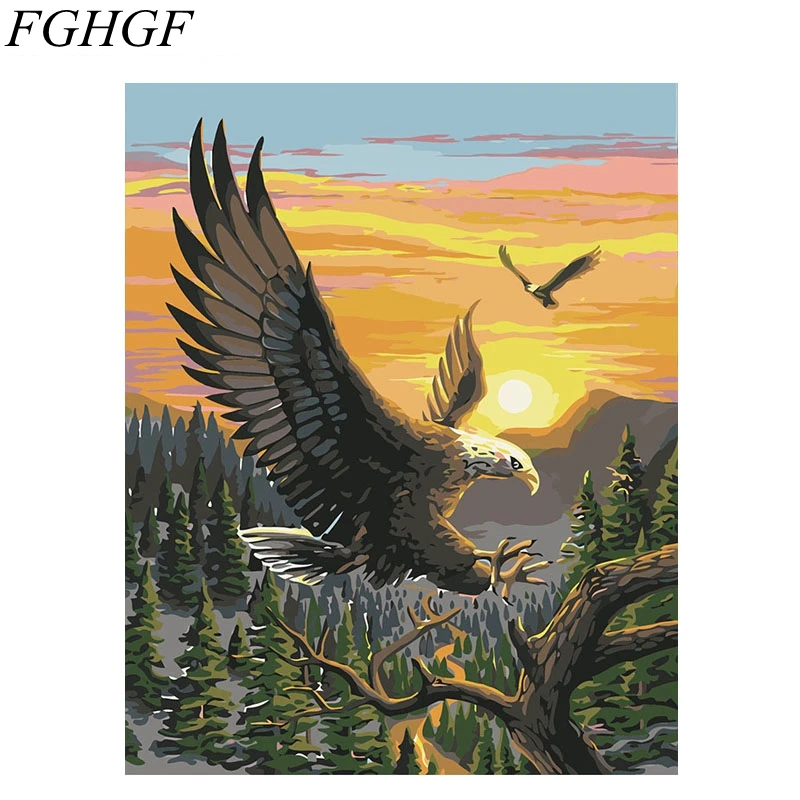 Фабричная CE SGS DIY Цифровая живопись маслом по номерам цифровая орлом