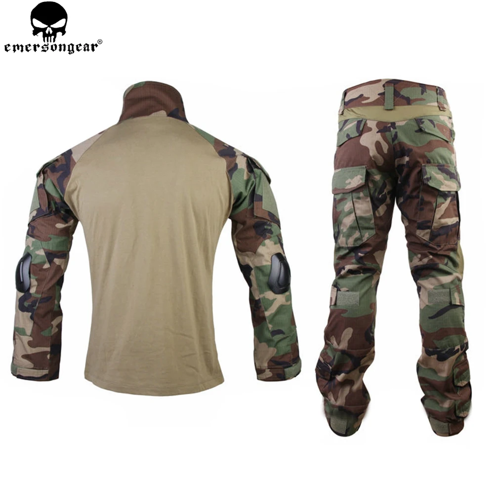 Emersongear боевая униформа охотничья одежда камуфляж Ghillie костюм emerson Лесной тактические брюки с наколенниками EM6974