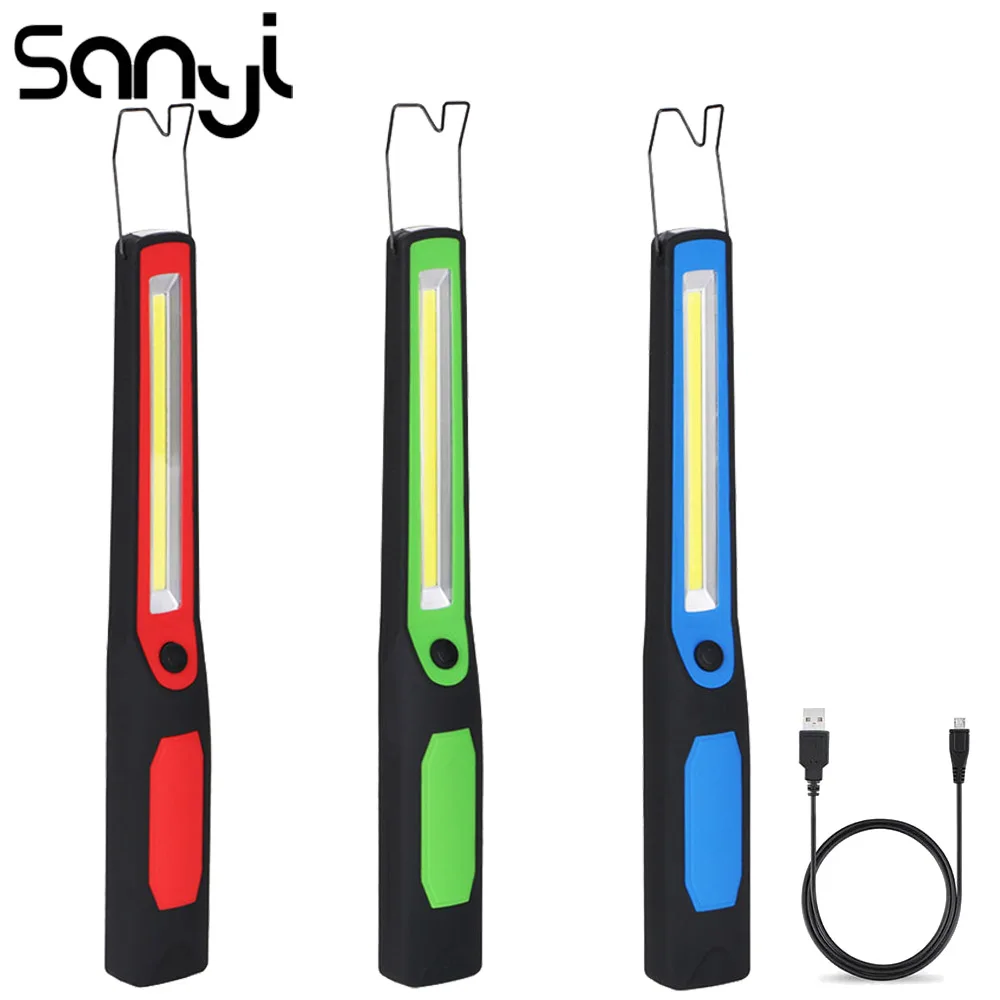 Фонарик SANYI с мощной яркой вспышкой 2 режима USB зарядка встроенный аккумулятор