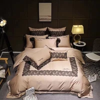 luxury black lace 100s egyptian cotton royal bedding sets queen king size duvet cover bed sheet set pillowcase 4pcs golden