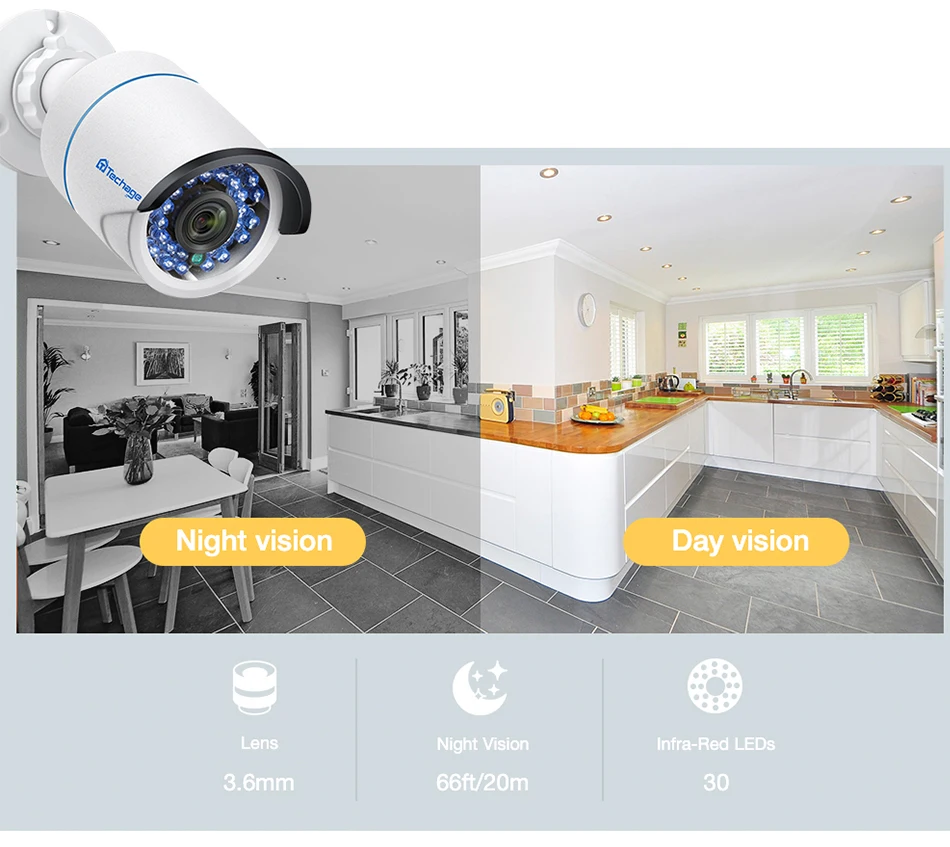 Techage H.265 4CH 1080P POE NVR комплект CCTV система безопасности 2.0MP аудио микрофон IP камера ИК Открытый комплект видеонаблюдения