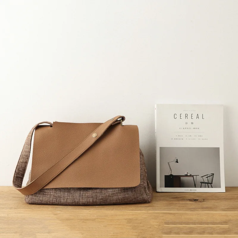 Оригинальная Женская сумочка AETOO Холщовый саквояж на плечо Женский