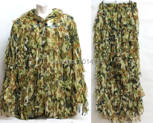3D тихий лесной Камуфляжный бионический костюм Ghillie куртка и брюки