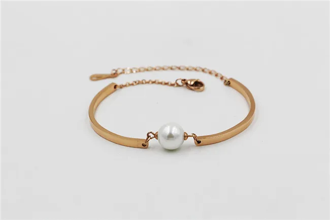 Martick Europe Brand Gold-color Lobster Charm Bracelets With Pearl For Women Fashion Summer Style B208 |
