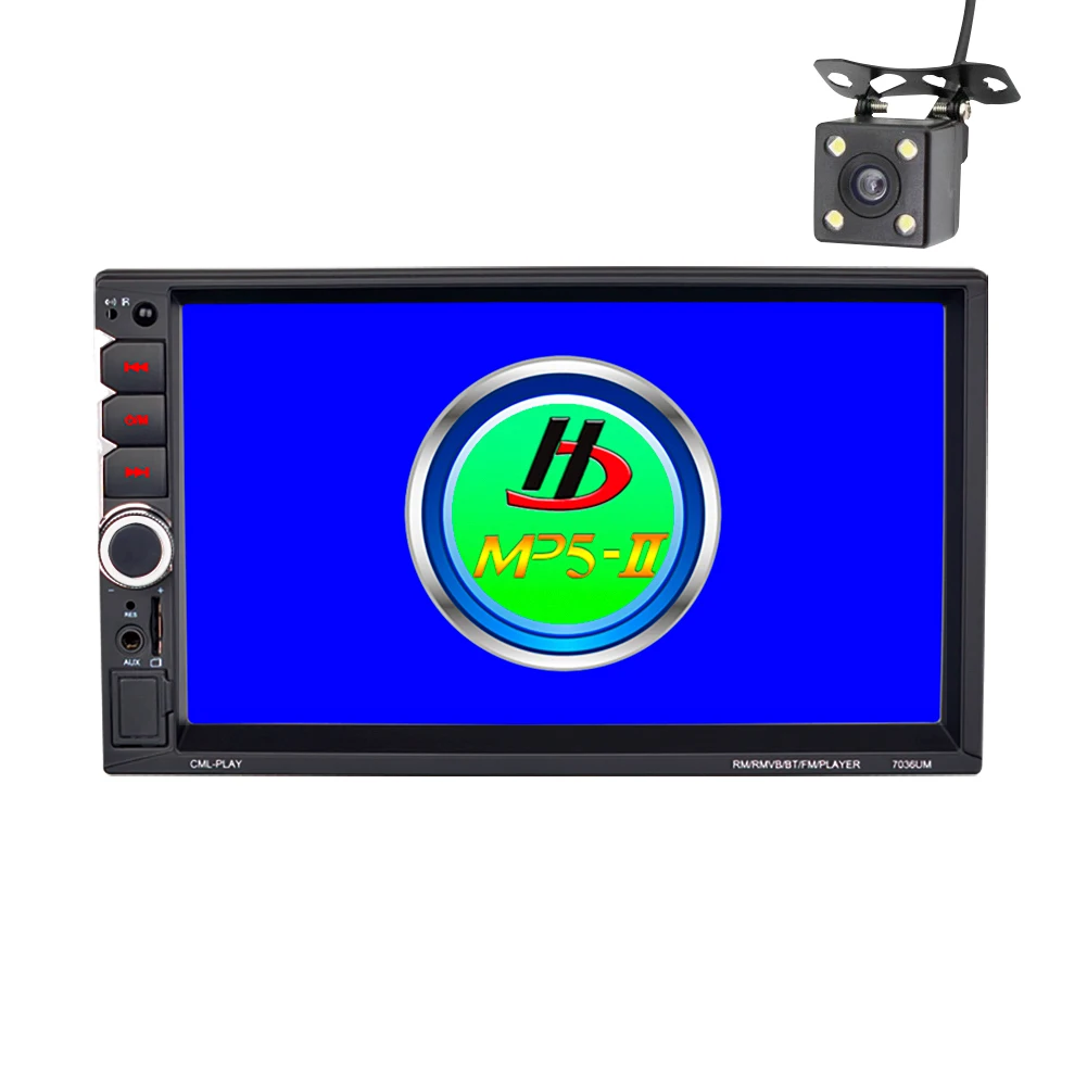 With Camera 7036 видео 7 дюймов Bluetooth FM радио MP5 плеер пресс-экран мультимедийный плеер - Цвет: With Camera