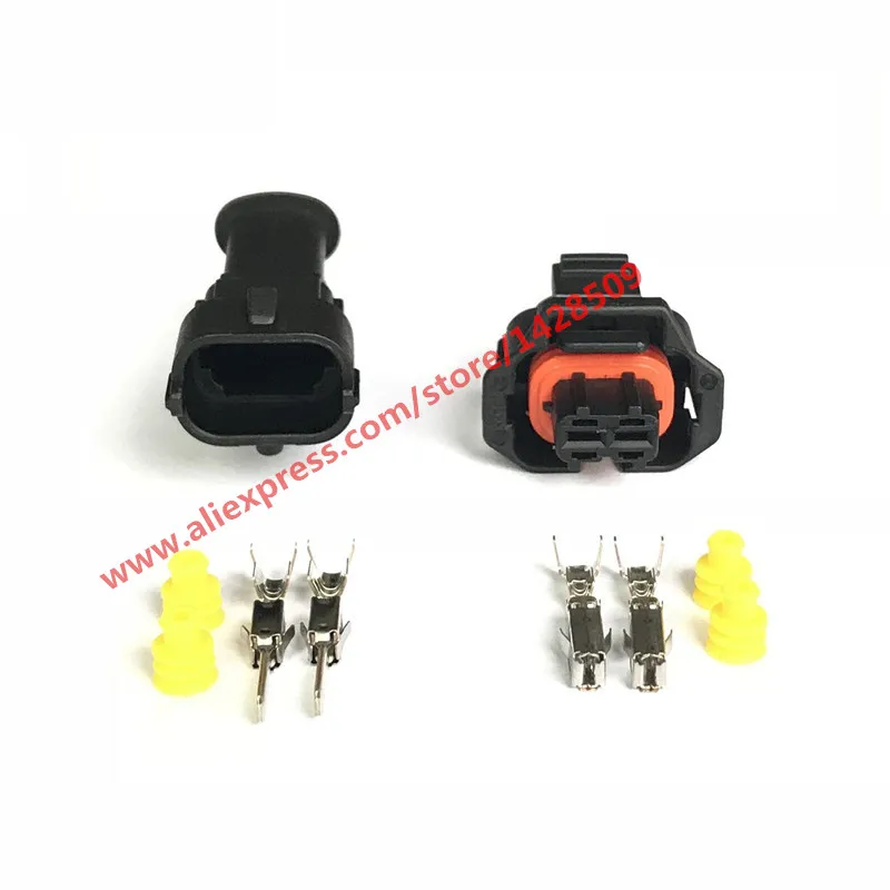 

1 Set 2 Pin 1 928 403 874 Female Male 3.5mm Auto Sensor Plug Waterproof Electrical Wire Connector