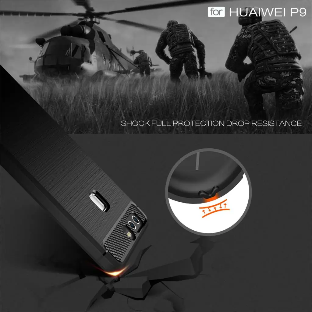 TPU Case for Huawei P9 P 9 EVA L09 L19 L29 AL00 Carbon Fiber Cover EVA-L09 EVA-L19 EVA-L29 EVA-AL00 Phone Cases | Мобильные телефоны