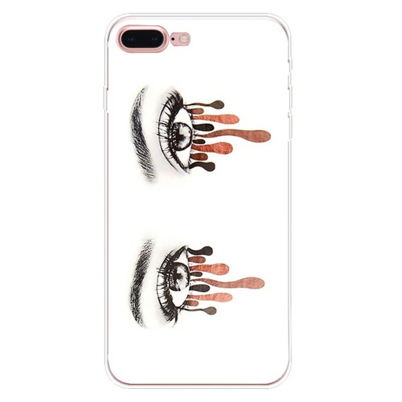 Сексуальные девушки мягкие tpu case for iphone 5 5s se 6 s 7 плюс макияж помада косметика