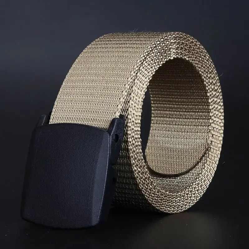 Мода 2017 г. Для мужчин холст ремень гладкой пряжкой Ремни армия тактика инструмент