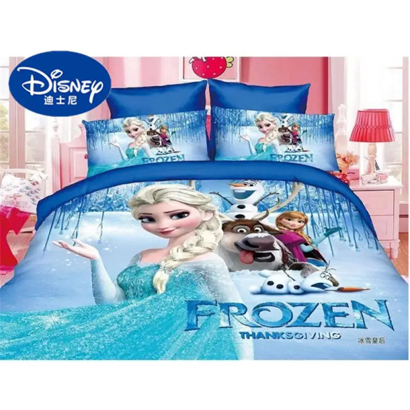 Frozen elsa anna-3 Комплект постельного белья с принтом "Холодное сердце" для детей и девочек, пододеяльник с изображением принцесс Эльзы и Анны, наволочка - Цвет: Frozen elsa anna-3