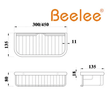 Beelee Modern Wall Mount Solod Brass Shower Basket and Storage Caddy Soap Wire Holder Oil Rubbed Bronze Finish | Обустройство дома