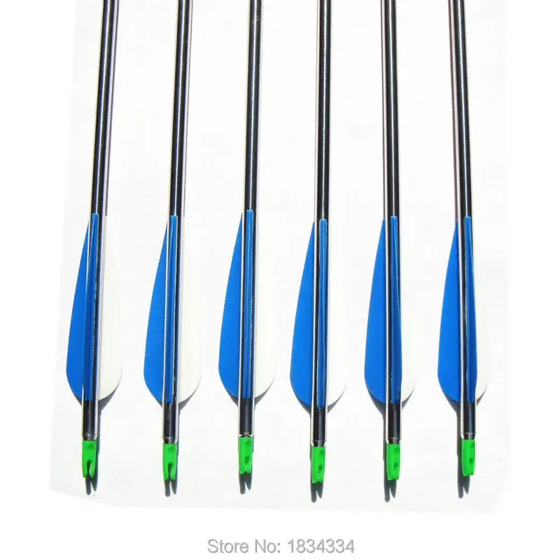 6 шт. в упаковке для стрельбы из лука охоты алюминиевые стрелы позвоночник 500/600 с 4
