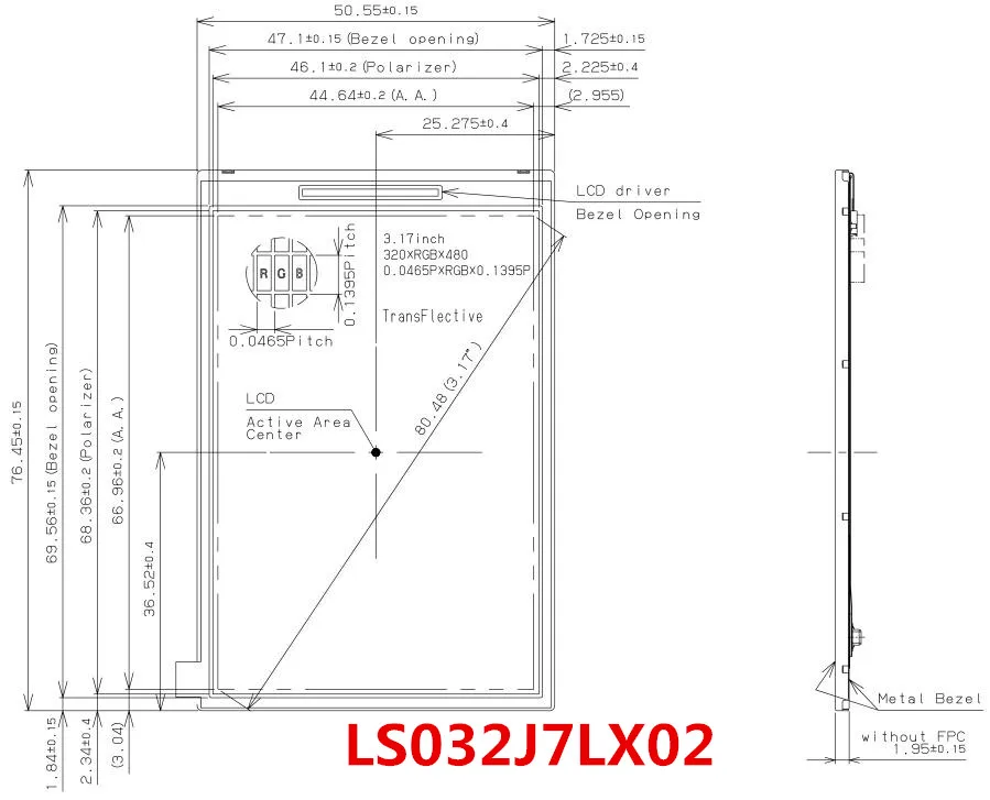 Ips full view 3,2 дюймов TFT ЖК-экран LS032J7LX02 20 pin 320x480 разрешение NT35399 Привод IC без сенсорной панели