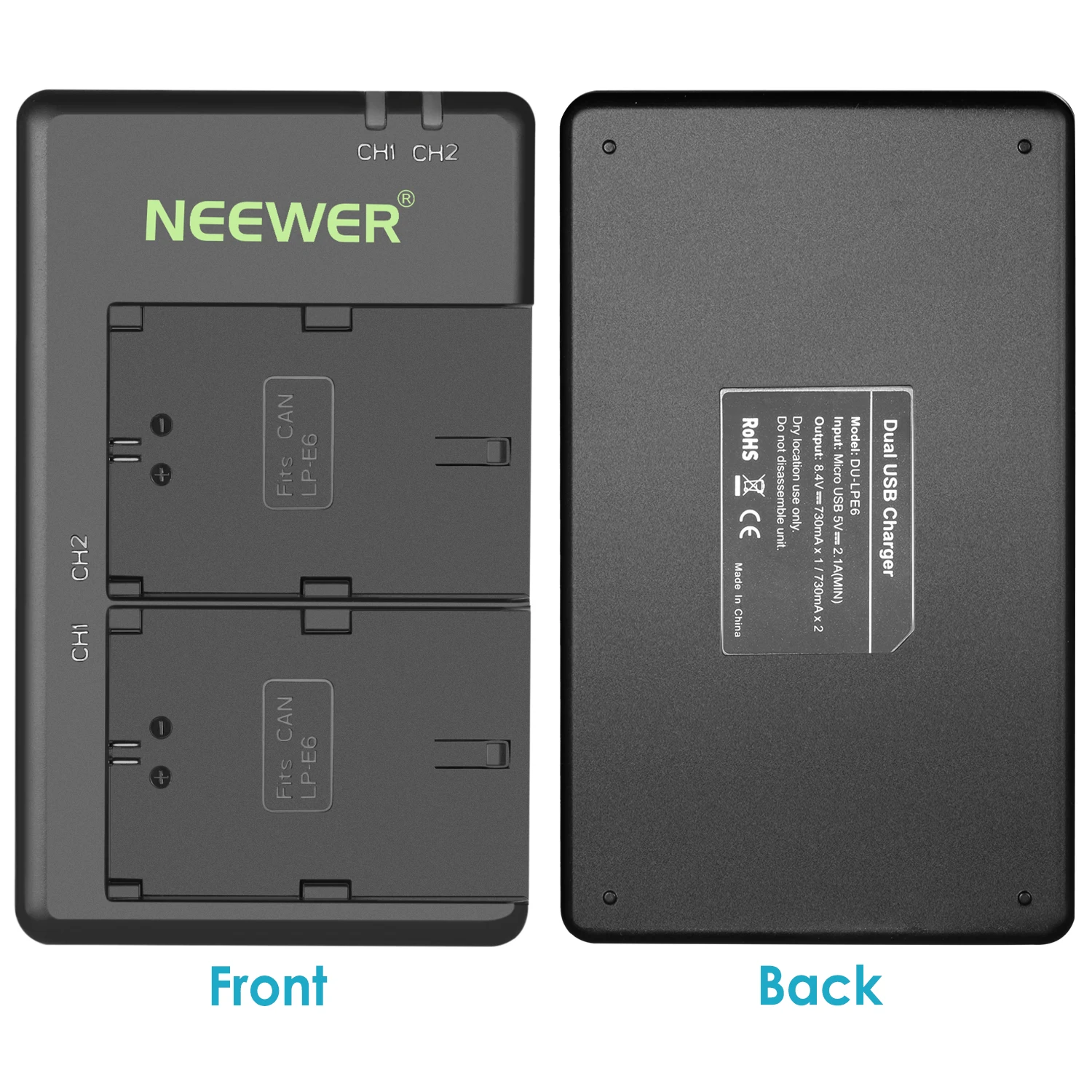 

Neewer Battery Grip Holder (Replacement Grip for Canon BG-E14) and 2 Pieces 2000mAh LP-E6 LP-E6N Replacement Battery