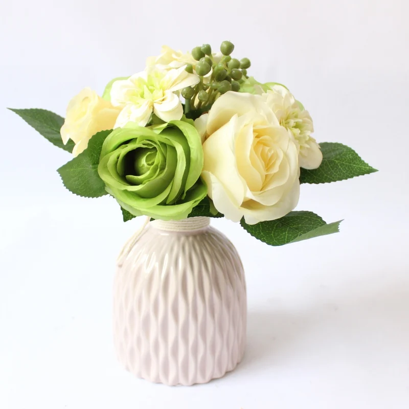 Искусственные цветы розы и георгины 9 головок свадебные украшение для дома|artificial