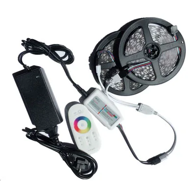 DC 12 V светодиодный 5 M/10 M/15 M/20 M 5050 RGB набор светодиодных лент con 2,4G сенсорный экран RF пульт дистанционного управления+ 12 V адаптер питания - Испускаемый цвет: 10M Set