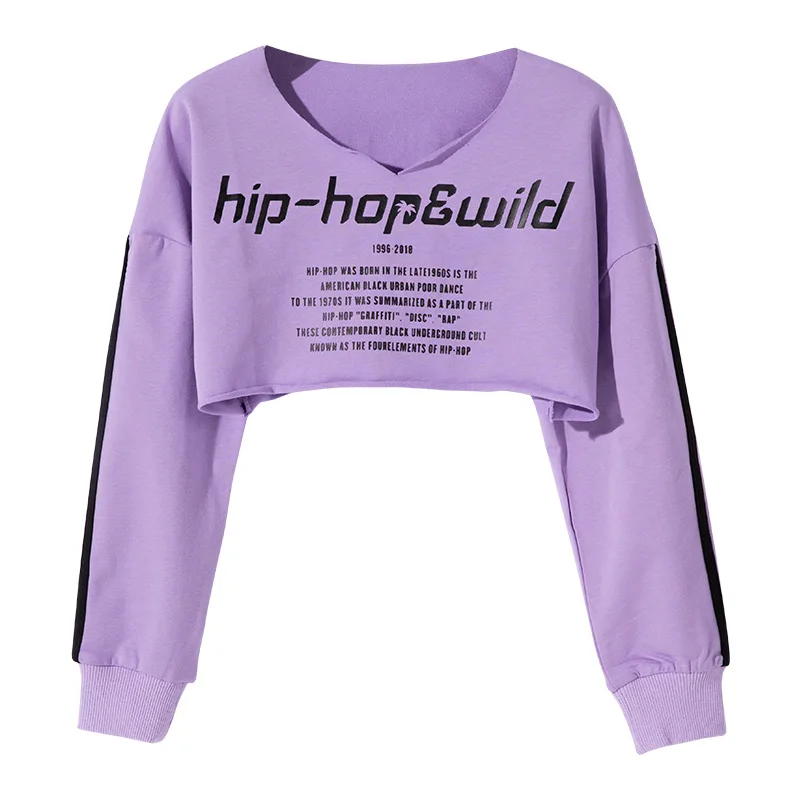 Tops Костюм для джазовых танцев; детская одежда в стиле хип-хоп; фиолетовый топ с длинными рукавами; камуфляжные штаны; черный жилет; одежда для выступлений для девочек; DN2616 - Цвет: Tops