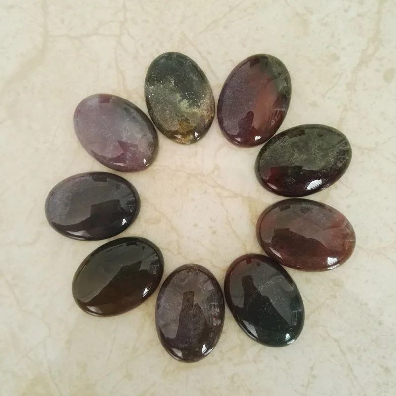 fashion good quality Natural Stone India agates 12pcs charm cab cabochon Beads for jewelry making Ring accessories no hole | Украшения и