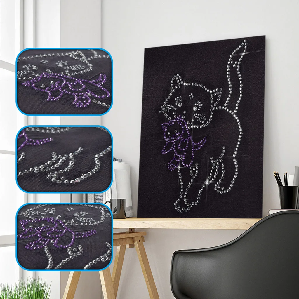 5D DIY Алмазная картина с изображением животных из мультфильмов кошка вышивка