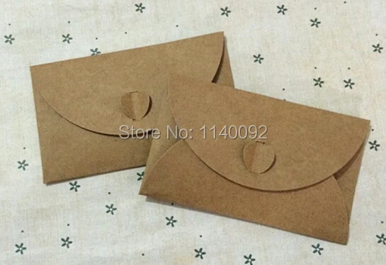 

free shipping blank 200gsm kraft paper postcard envelope 60x99mm/retro invitation/gift packing box/card packing box/tag 100 pcs