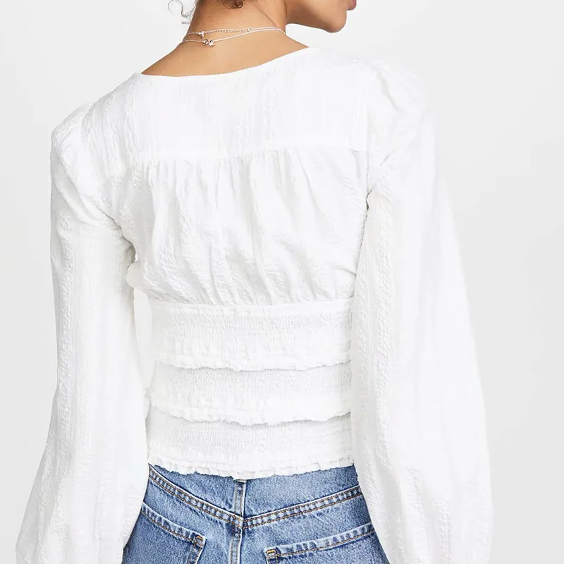 

Klacwaya women white embroidery shirts 2019 summer ladies fashion short blouses shirt girls bomb cotton tops femme chic